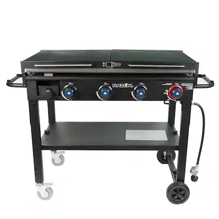 Front. Razor Griddle - Razor Griddle GGC1643M 37 Inch Outdoor 4 Burner LP Propane Gas Griddle Grill - Black.