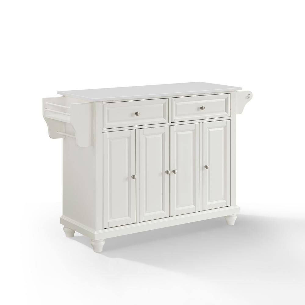 Alt View 2. Crosley Furniture - Cambridge Stone Top Full Size Kitchen Island/Cart - White.
