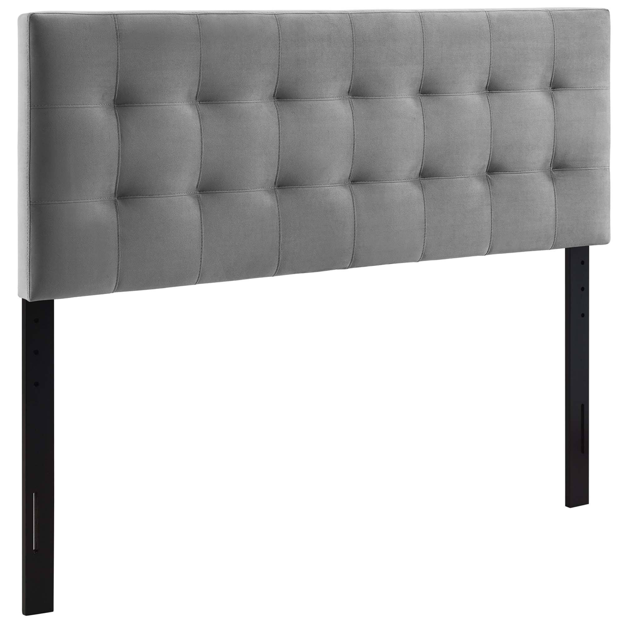 Lily Biscuit Tufted Performance Velvet King Headboard by Modway - Gray