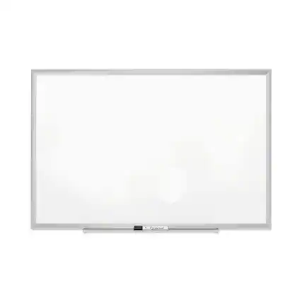 Front. Quartet - Classic Series Porcelain Magnetic Dry Erase Board, 36" x 24", White Surface, Satin Aluminum Frame.