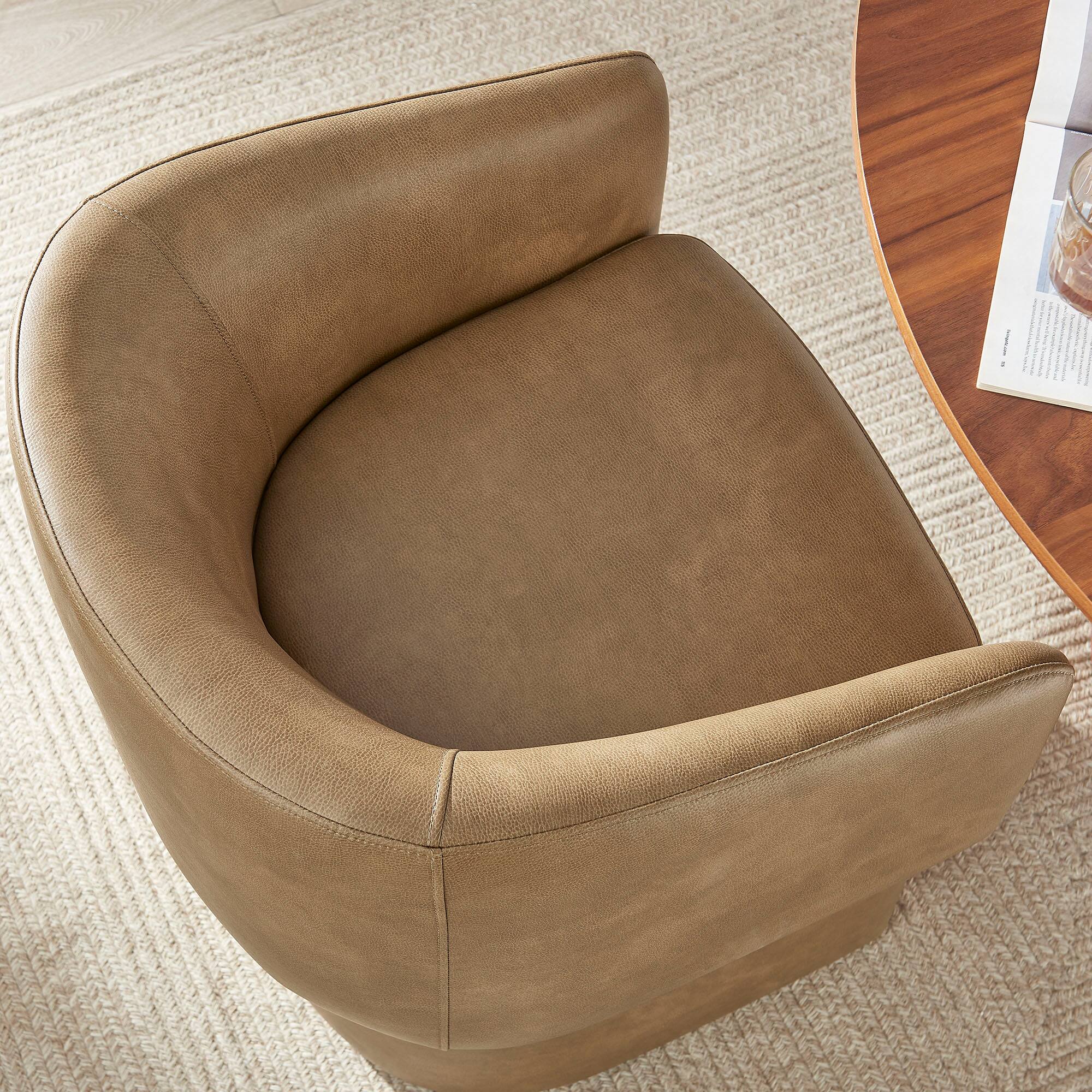 Alt View 5. Modway - Verity Barrel Back Vegan Leather Dining Chair by Modway - Brown.