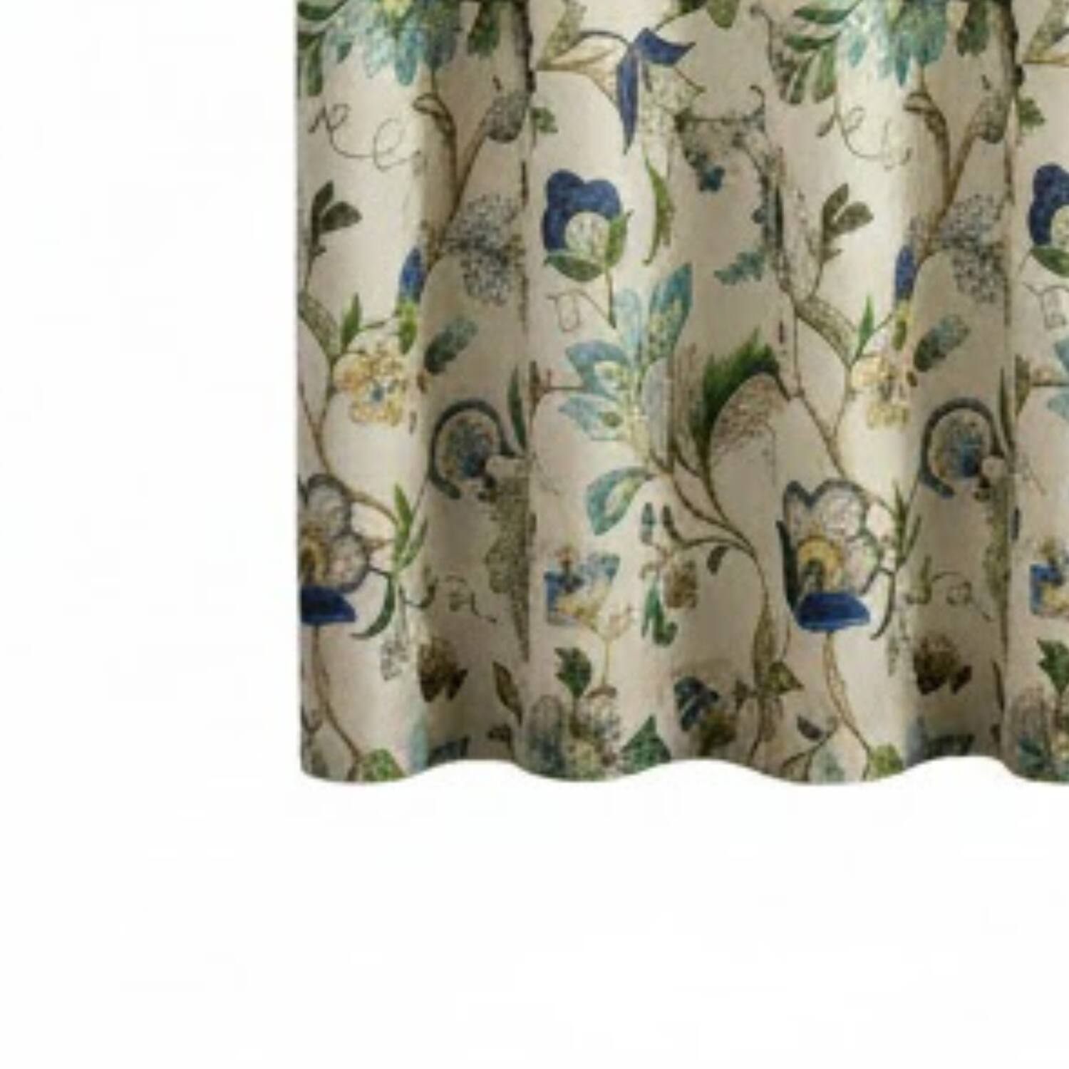 Back. Ellis Curtain - ELLIS 100% Polyester Brissac Colrful Jacobean Pattern Grommet Panel Lined 50" x 84" Blue - Blue.