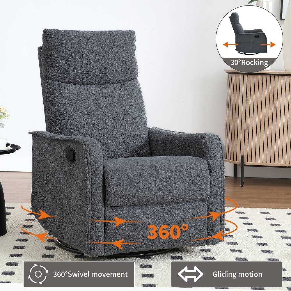 30° Rocking  
360° Swivel movement  
360° Gliding motion