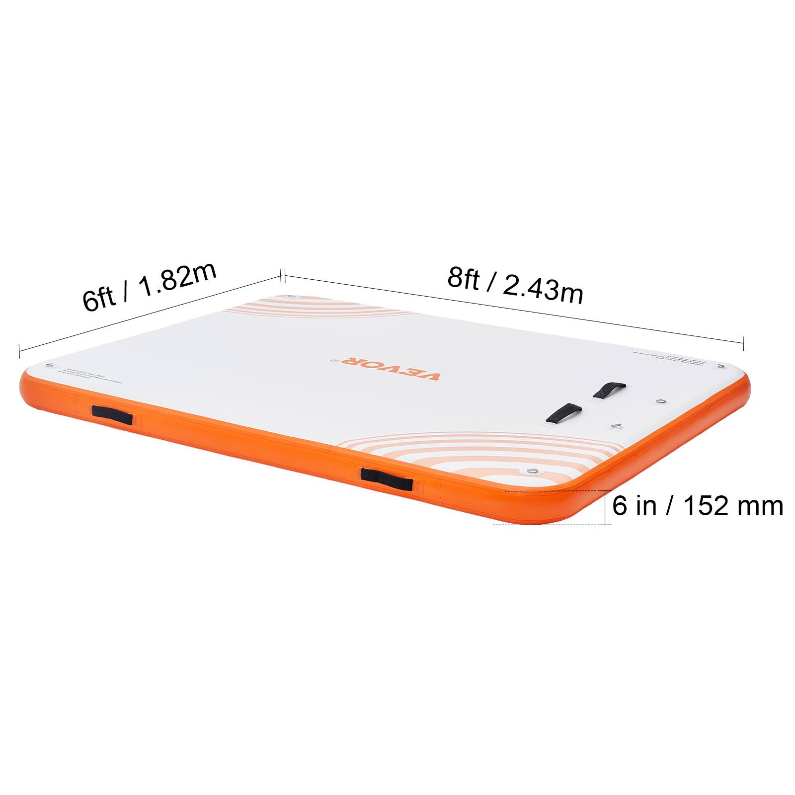 6ft / 1.82m  
8ft / 2.43m  
6 in / 152 mm