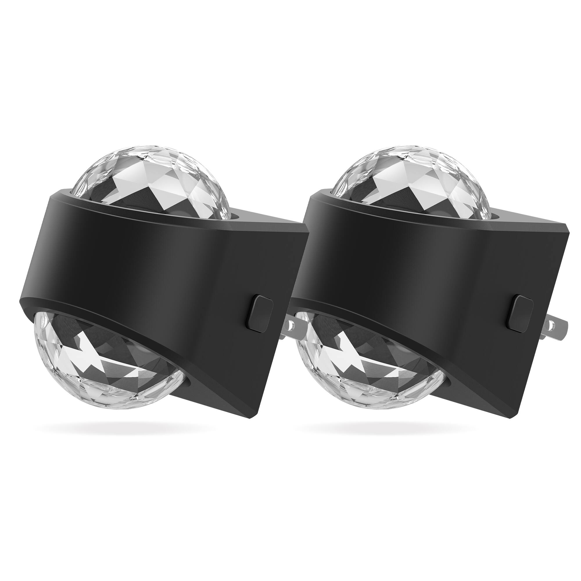 Front. Jandcase - JANDCASE 2-Pack 2W Plug-in Night Light, RGB Color Changing with  Diamond Lens, Color Memory, Dusk-to-Dawn Sensor - Black.