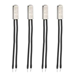 Unique Bargains - 4pcs KSD9700 Thermostat 70C Normally Close N.C Temperature Switch 250V 5A Thermal Protector Metal - Black