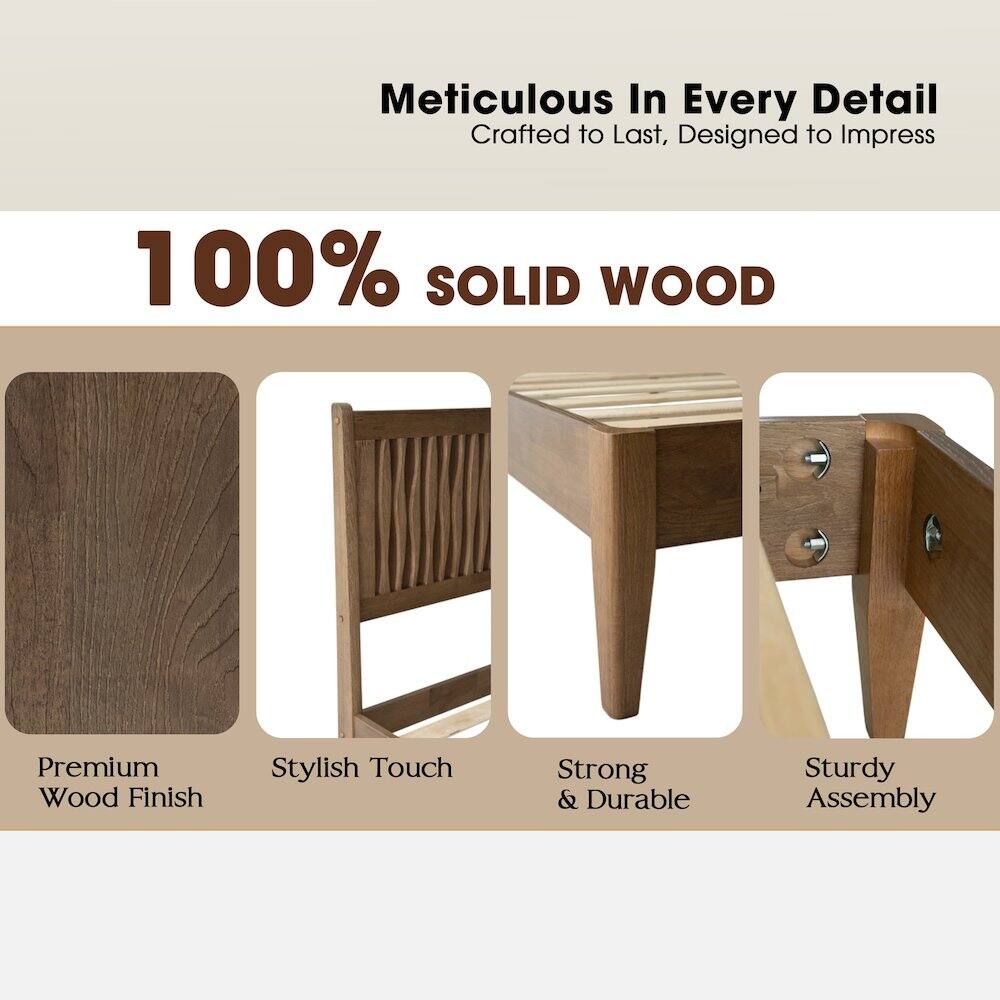Meticulous In Every Detail  
Crafted to Last, Designed to Impress  

100% SOLID WOOD  

Premium Wood Finish  
Stylish Touch  
Strong & Durable  
Sturdy Assembly