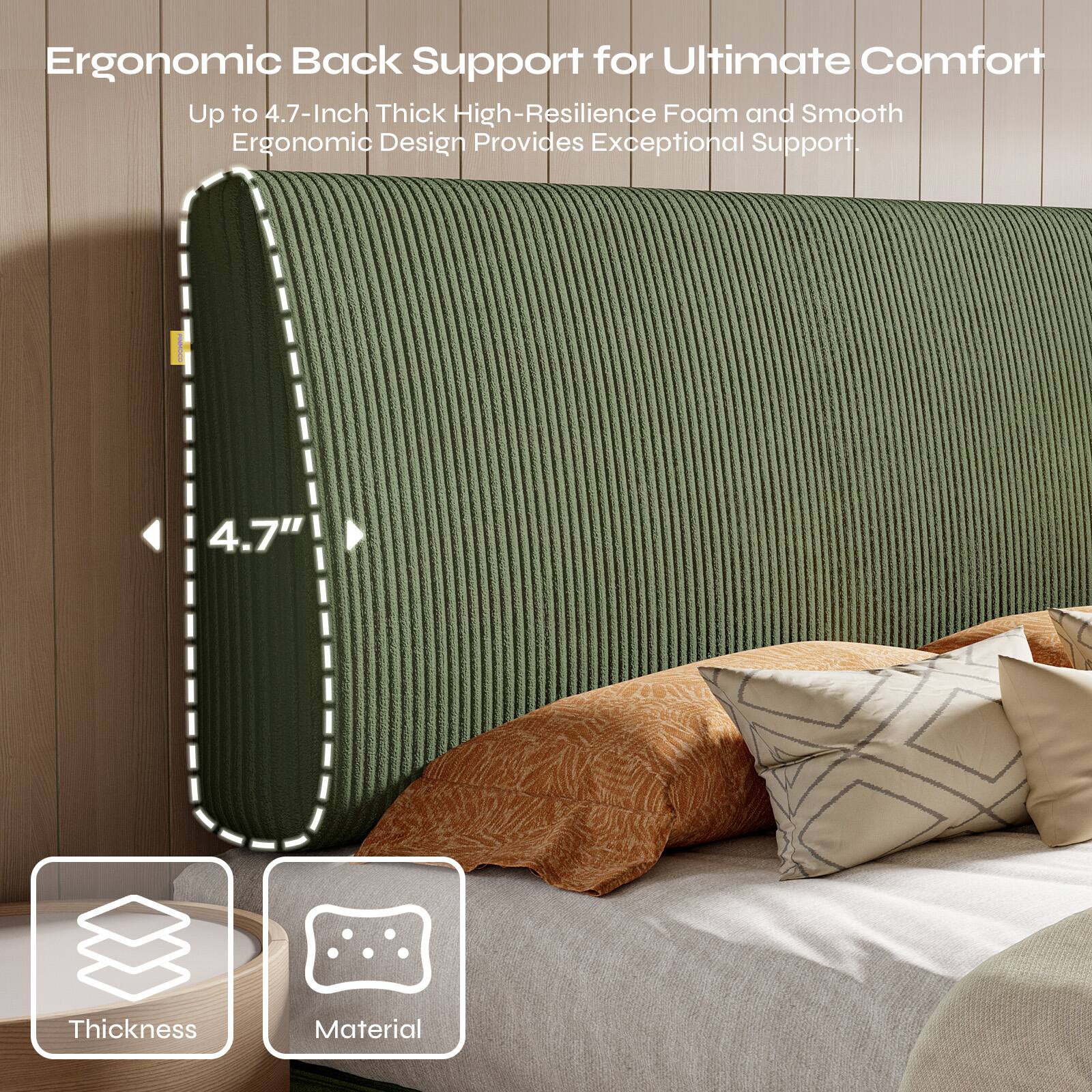 Ergonomic Back Support for Ultimate Comfort

Up to 4.7-Inch Thick High-Resilience Foam and Smooth Ergonomic Design Provides Exceptional Support

4.7" Thickness

Material