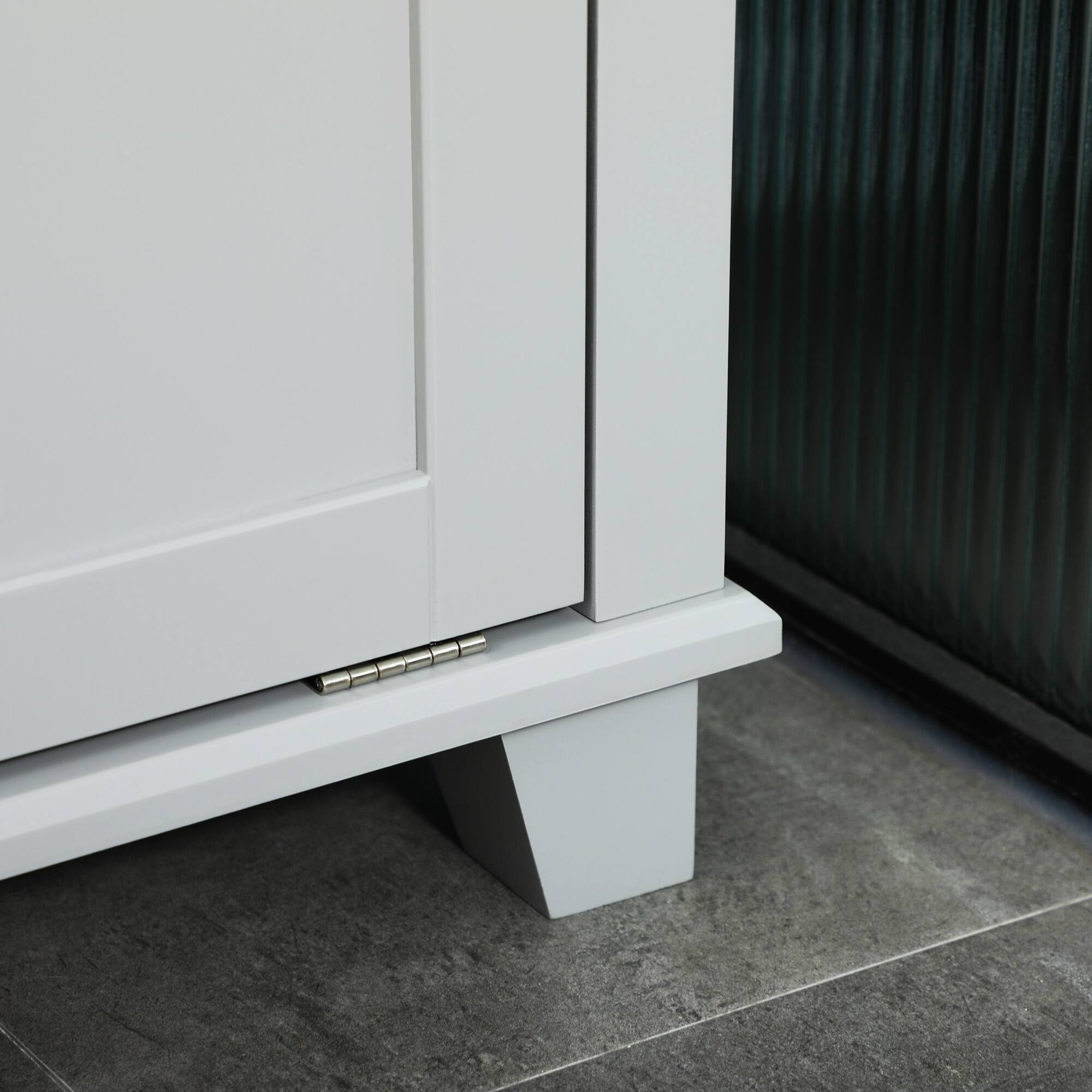 Alt View 7. Homcom - Dual Tilt out Laundry Hamper Cabinet, Bathroom Storage Cabinet with 2-Compartment Hamper - Gray.