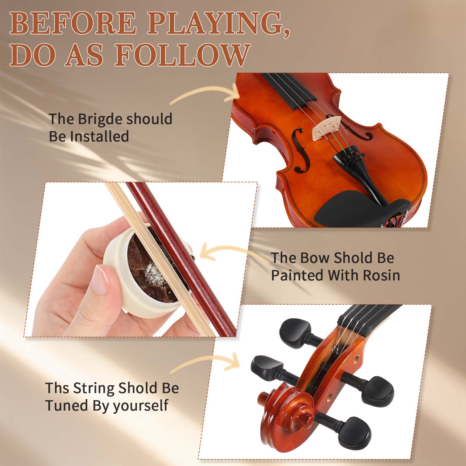 Alt View 4. Winado - 1/4 Size Acoustic Violin Fiddle Set + Case Bow Rosin for Students Beginners.