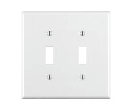 Leviton - 2 gang Thermoplastic Nylon Toggle Wall Plate 1 pk - White