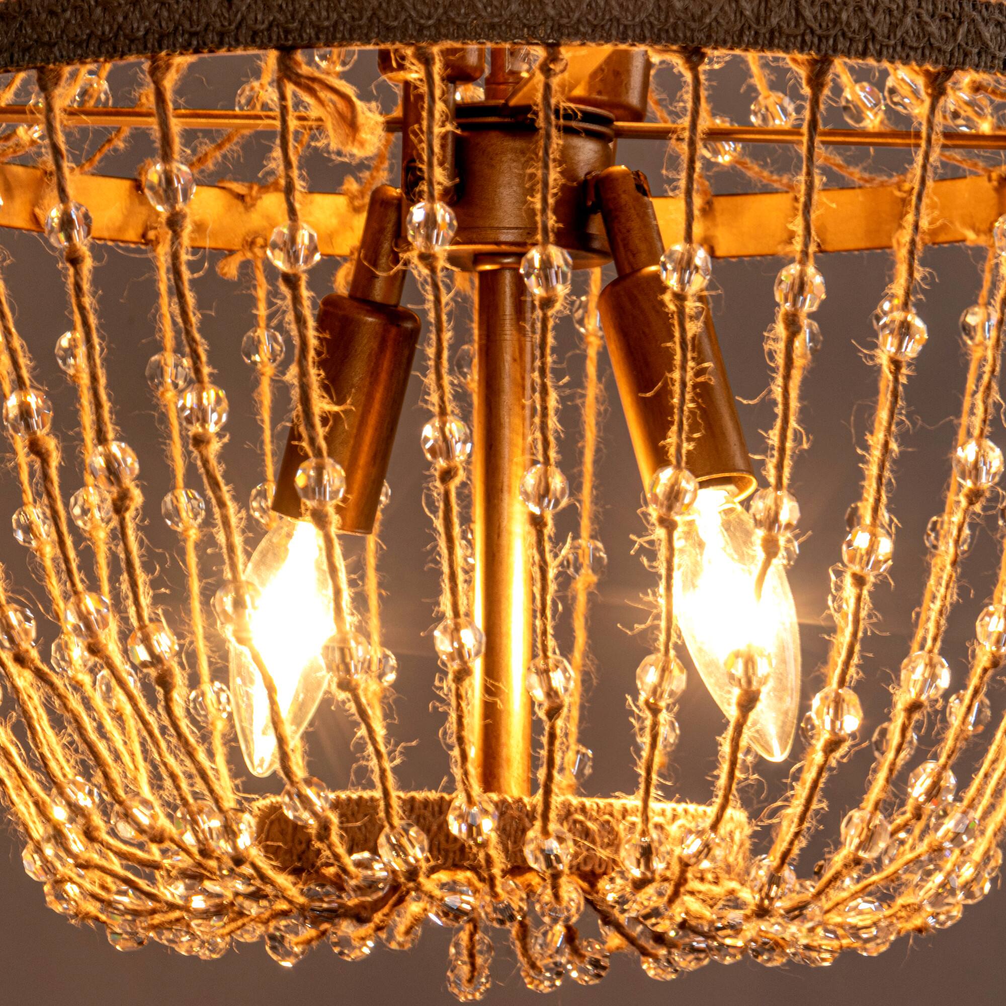 Alt View 7. Parrot Uncle - 16.5 in. 4-Light Antique Gold Crystal Rope Chandelier - Antique Gold.