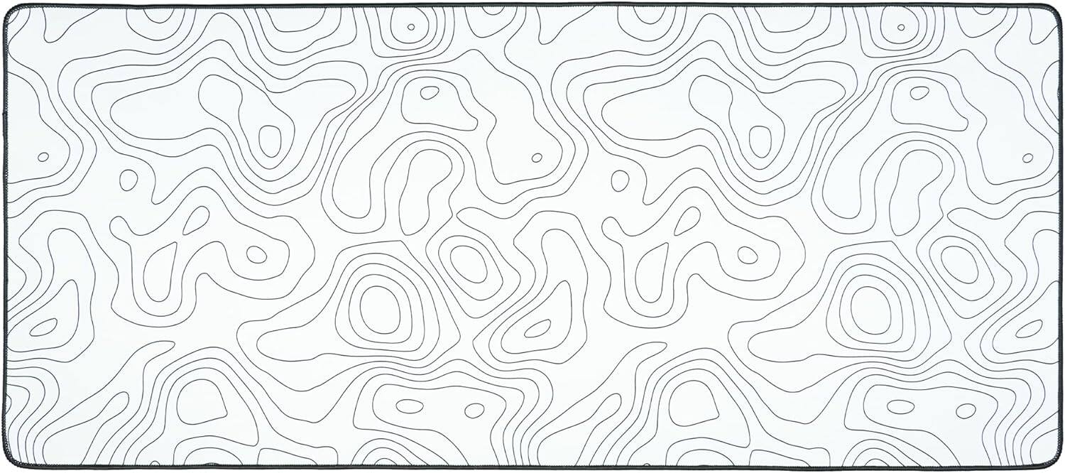 Back. Womier - Womier Topographic map XXL Mousepad Rubber mat Desk pad Gaming Extended Stitched Non-Slip Base Waterproof Laptop PC - White.