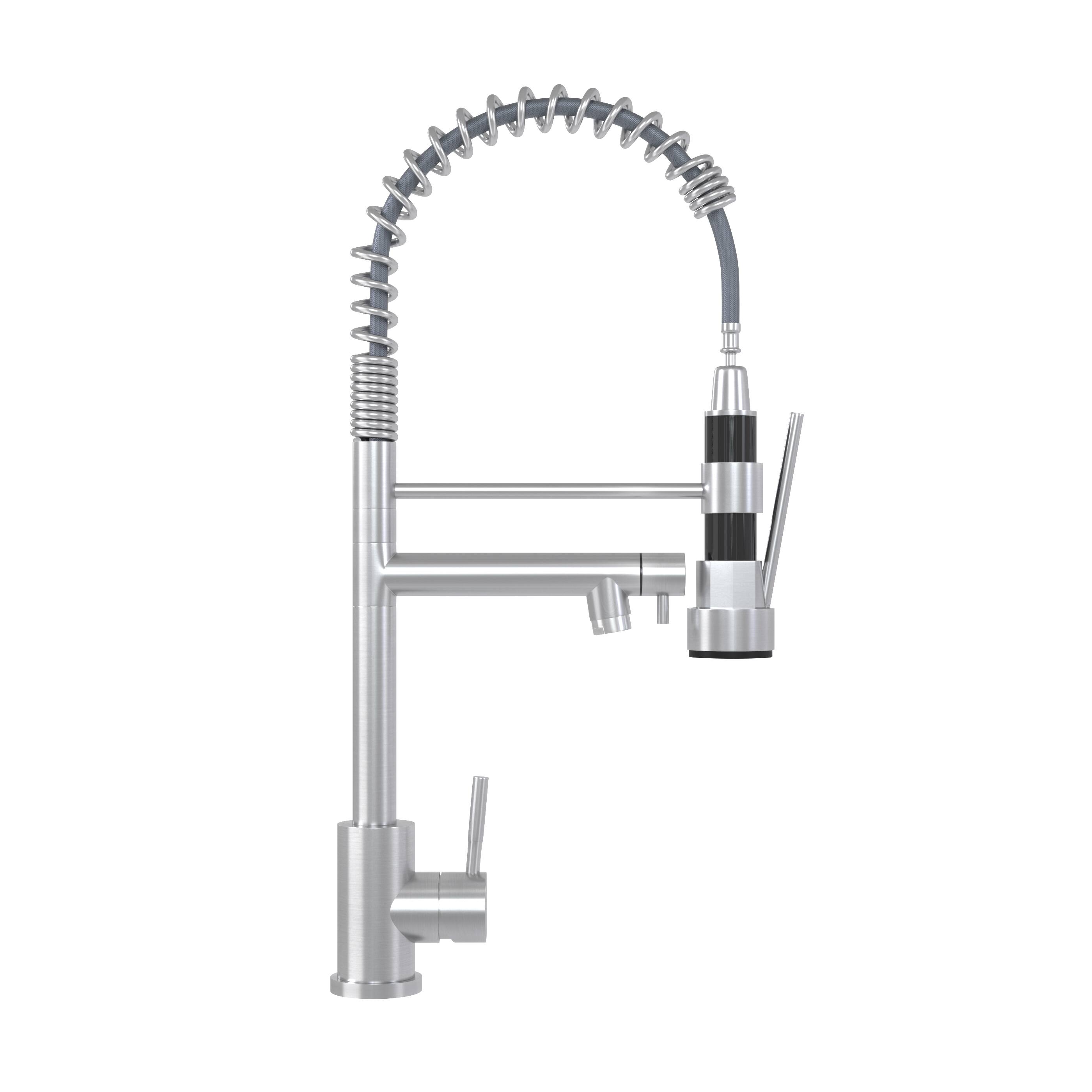 Alt View 6. Bothwa Home - Bothwa Home KF-YQ605-BN 19 - Inch Enzoh Kitchen Faucet in Brushed Nickel Finish - Brushed Gold.