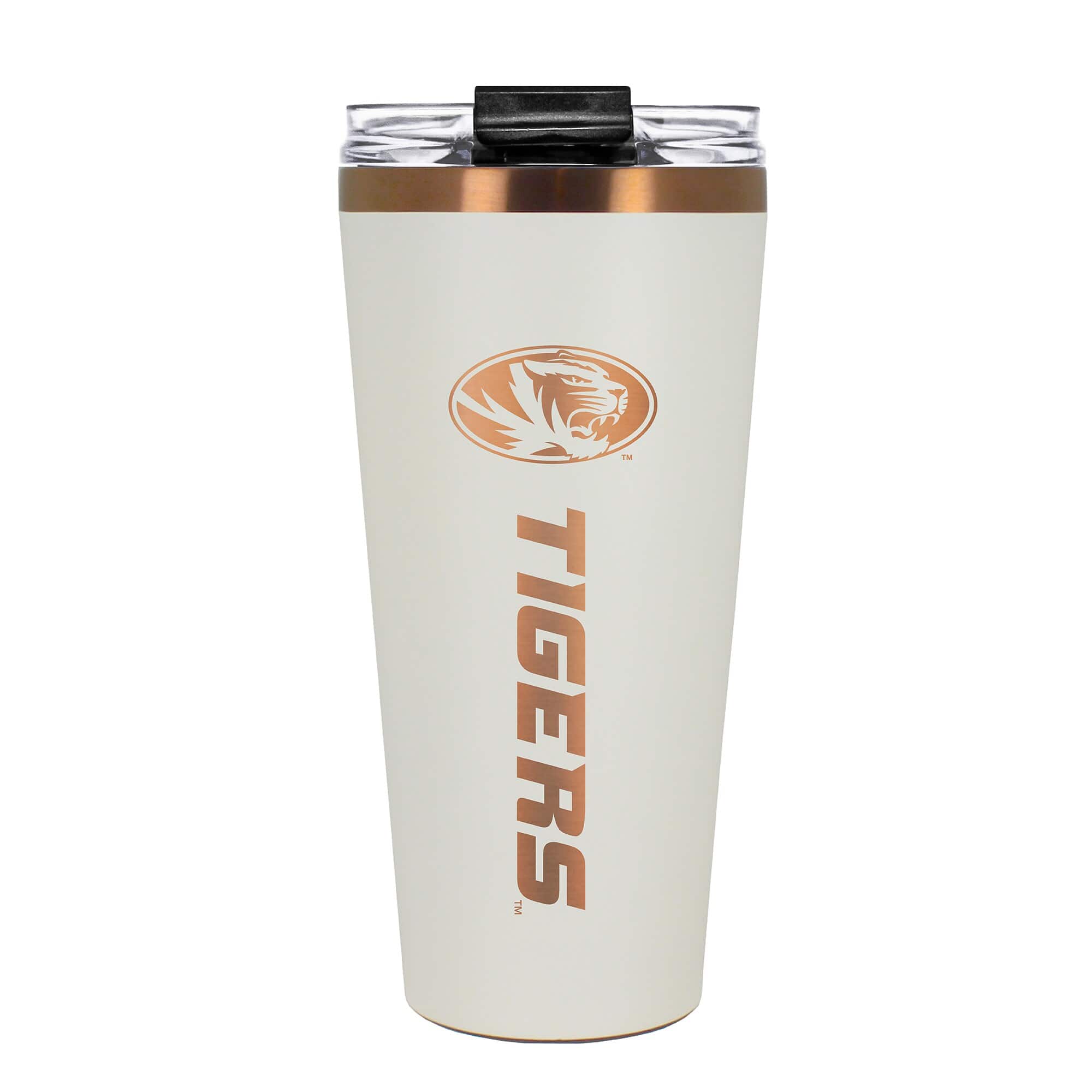 Front. Great American Products - Missouri Tigers 30oz. Big Slim Tumbler - Cream.