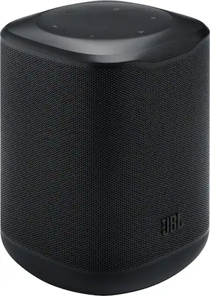 Front. JBL - Compact Wi-Fi home speaker for easy whole-home listening - Black.