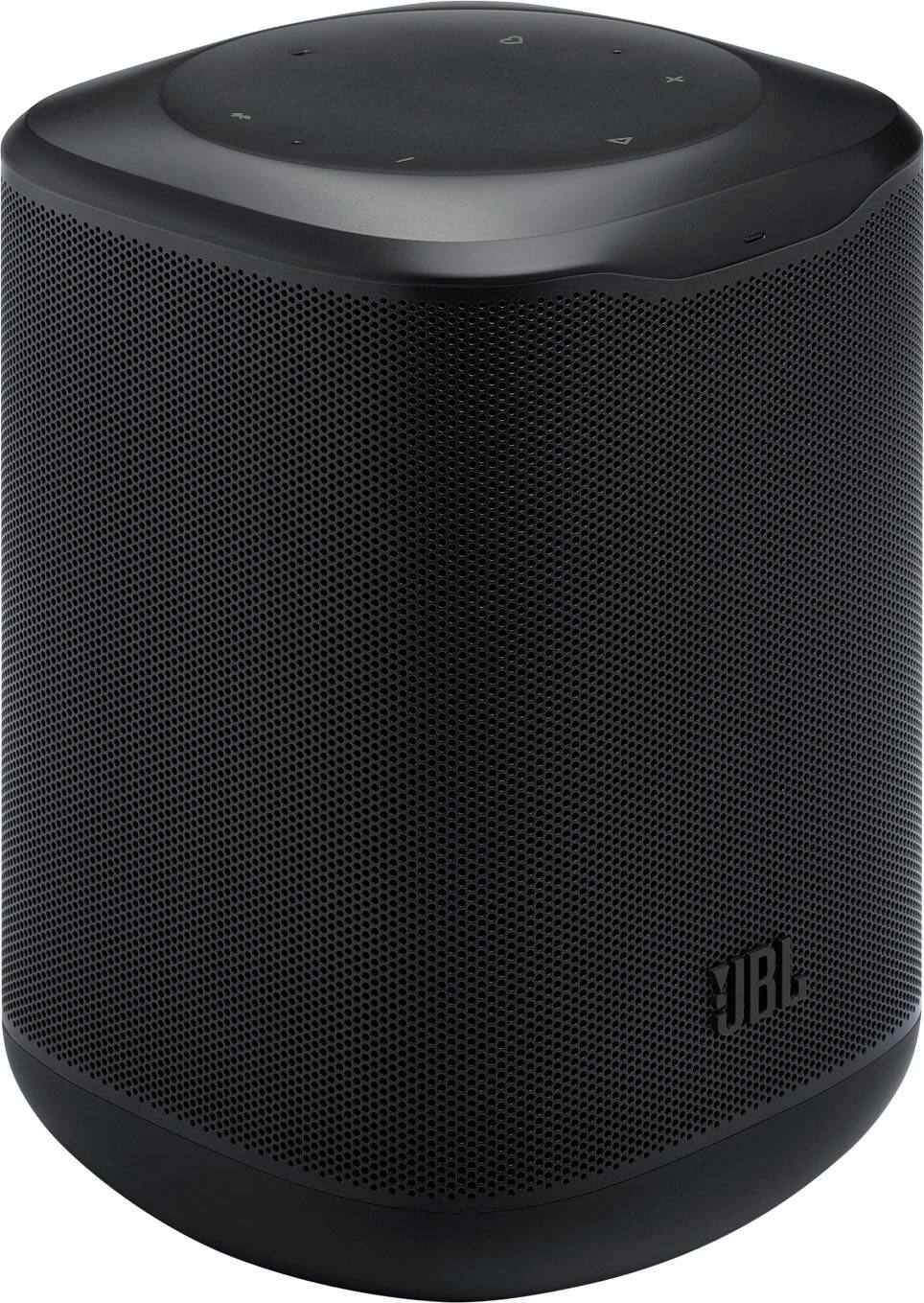Front. JBL - Compact Wi-Fi home speaker for easy whole-home listening - Black.