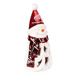 Evergreen Enterprises - Detroit Wings LED 8" Snowman Lit Garden Statue - Red