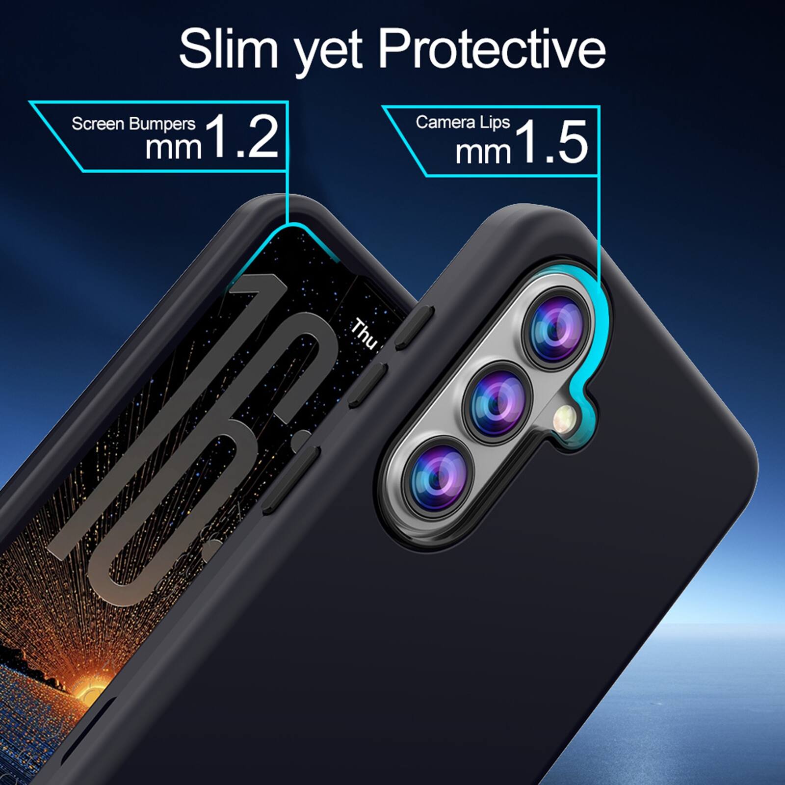 Slim yet Protective

Screen Bumpers 1.2 mm

Camera Lips 1.5 mm