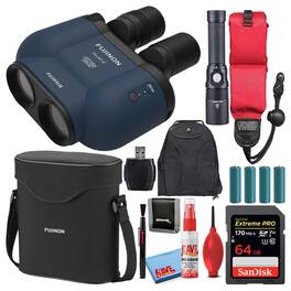 Fujifilm - 14x40 TSX1440 Techno-Stabi Image-Stabilized Binoculars (Blue) Bundle - Navy Blue