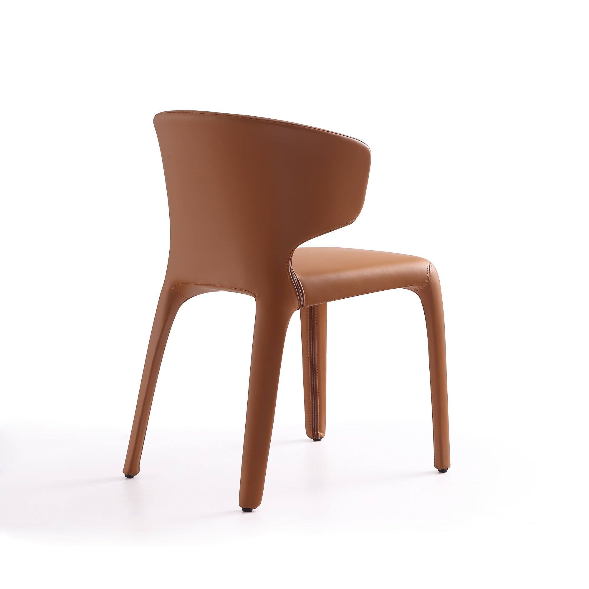 Alt View 2. Manhattan Comfort - Conrad Mid-Century Modern Upholstered Dining Chair - Set of 2 - Saddle Brown.