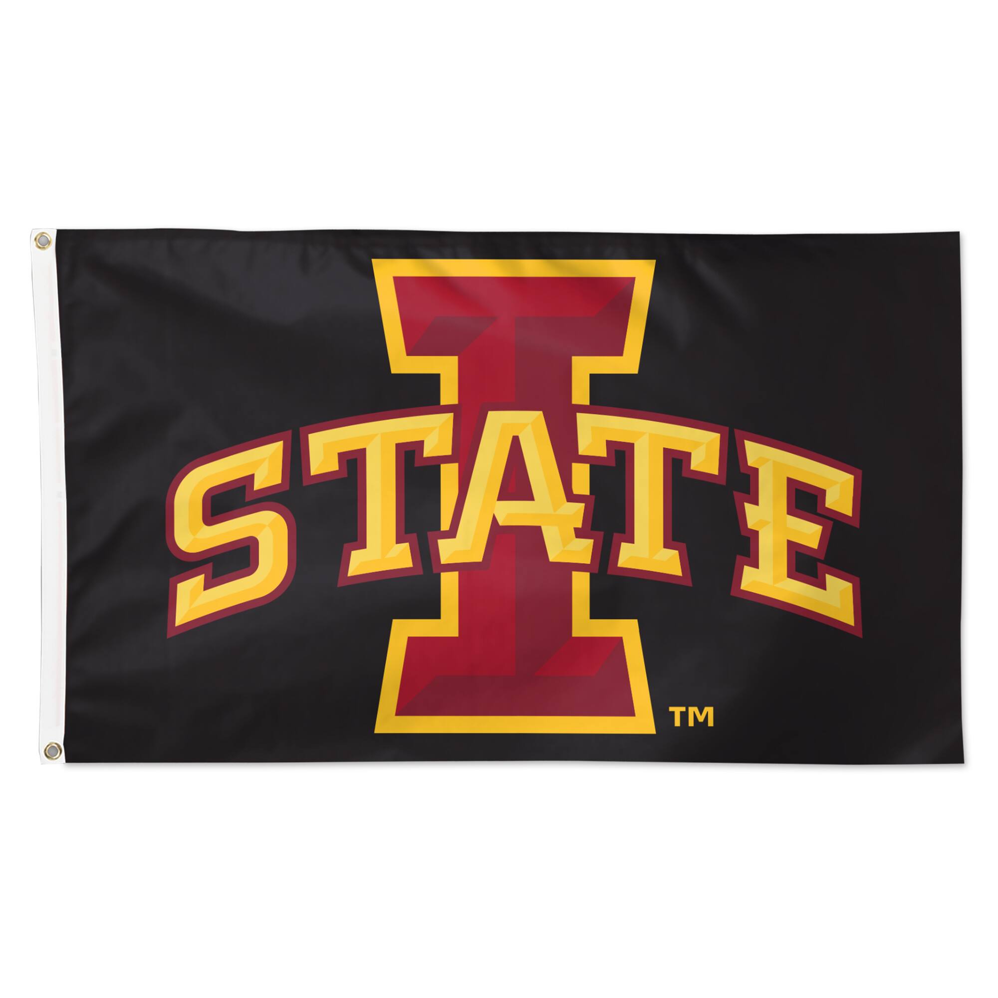 Front. WinCraft - Iowa State Cyclones 3' x 5' Single-Sided Vibrant Logo Deluxe Flag - Black.