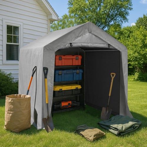 Winado - 6x6FT Bike Tent, Outdoor Portable Bicycle Storage Sheds Waterproof Cover for 2-3 Bikes, Storage Cover - Gray price history on PriceWatchPro