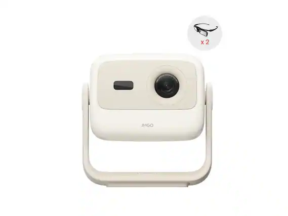 Front. JmGO - JmGO N1S Nano Mini Projector - Google TV, 4K, Dual Speakers, 3D - Creamy.