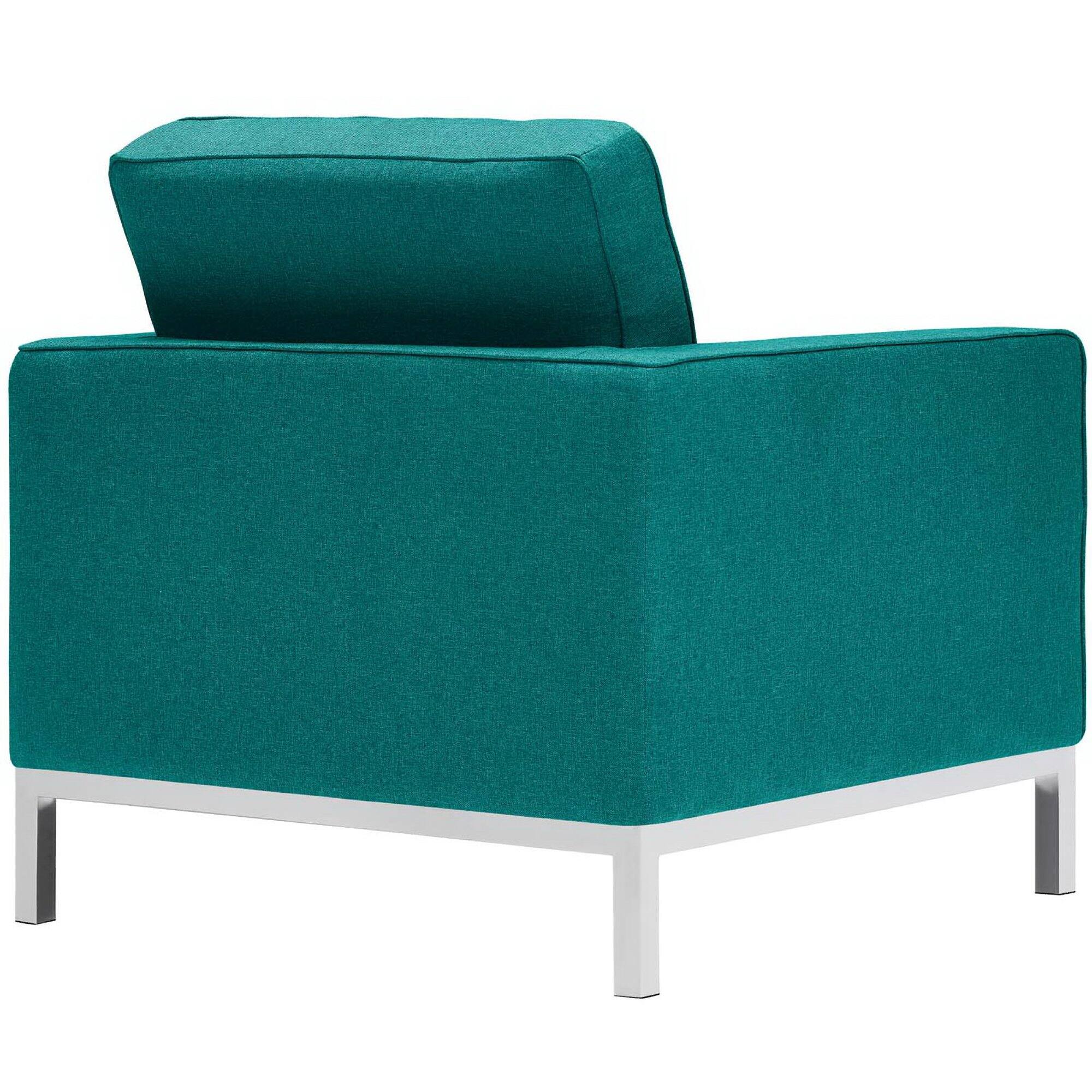 Back. Modway - Loft Upholstered Fabric Armchair by Modway - Teal.