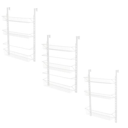 Front. Home-Complete - 9-Tier Over Door Organizer, White - White.