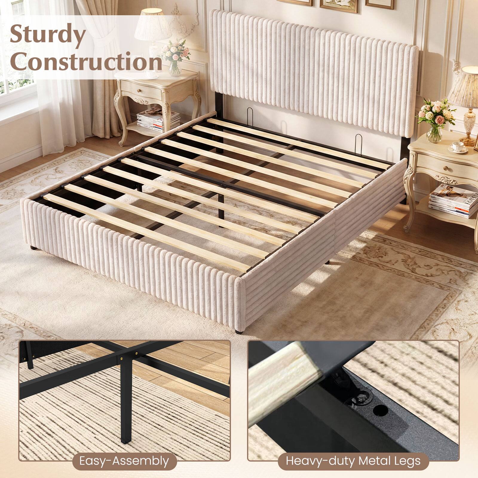 Sturdy Construction  
Easy-Assembly  
Heavy-duty Metal Legs