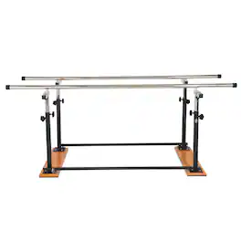 Viva Comfort - 350 lbs. Capacity 7 ft. Heavy-Duty Steel Foldable Parallel Bars for Physical Therapy - Matte Black