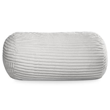 Front. Jaxx - Jaxx Grand Lounger 7 Foot Bean Bag Sofa - Grey Mondo Fur - Faux Fur Grey.