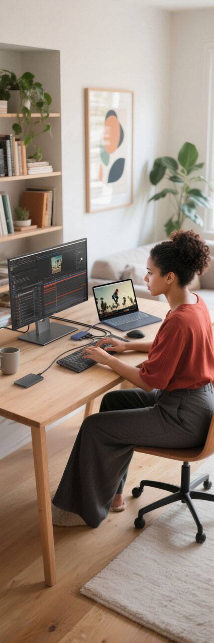 Left. Belkin - 5-Port Hub w/ 4K HDMI Display with 60Hz, 100W PD, Data Transfer 5Gbps, USB-C Multiport Adapter for MacBook NEO - Indigo.