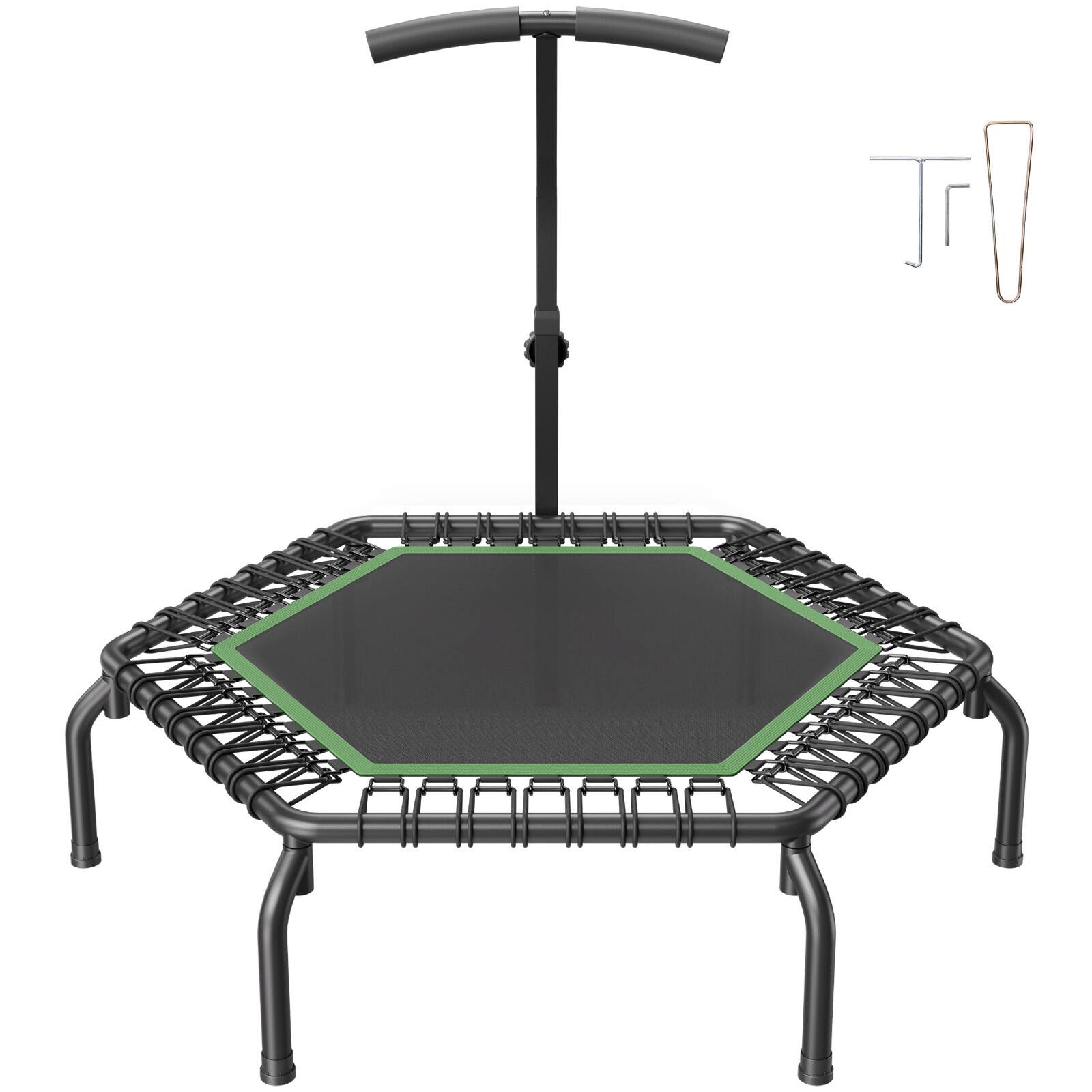 VEVOR - Mini Trampoline, 54.5 Inch Fitness Rebounder, Max Load 450 lbs Exercise Trampoline, Stable & Quiet Small Trampoline - Black