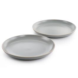 Gibson - Home Rockaway 2 Piece 10.5 Inch Round Stoneware Dinner Plate Set in Matte Grey - Gray