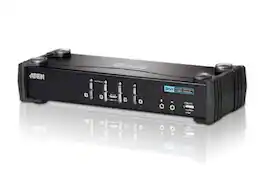 Aten Technology - 4-Port USB 2.0 DVI KVMP Switch - Black