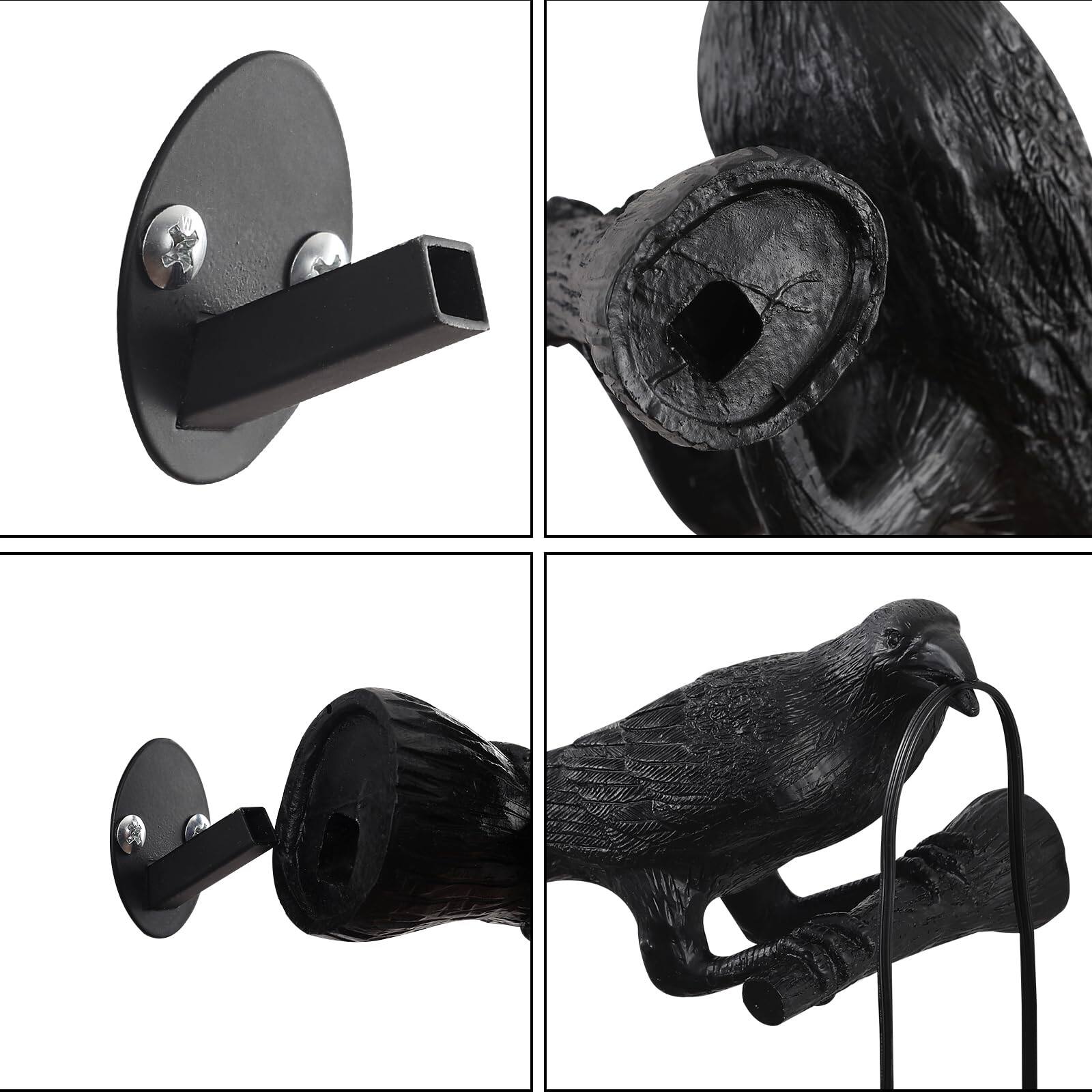 Alt View 1. Dazzling Pops - Raven Table Lamp Gothic Crow Adjustable Birds Light Wall Sconce For Bedroom Living Room Lifelike Decoration - Default.