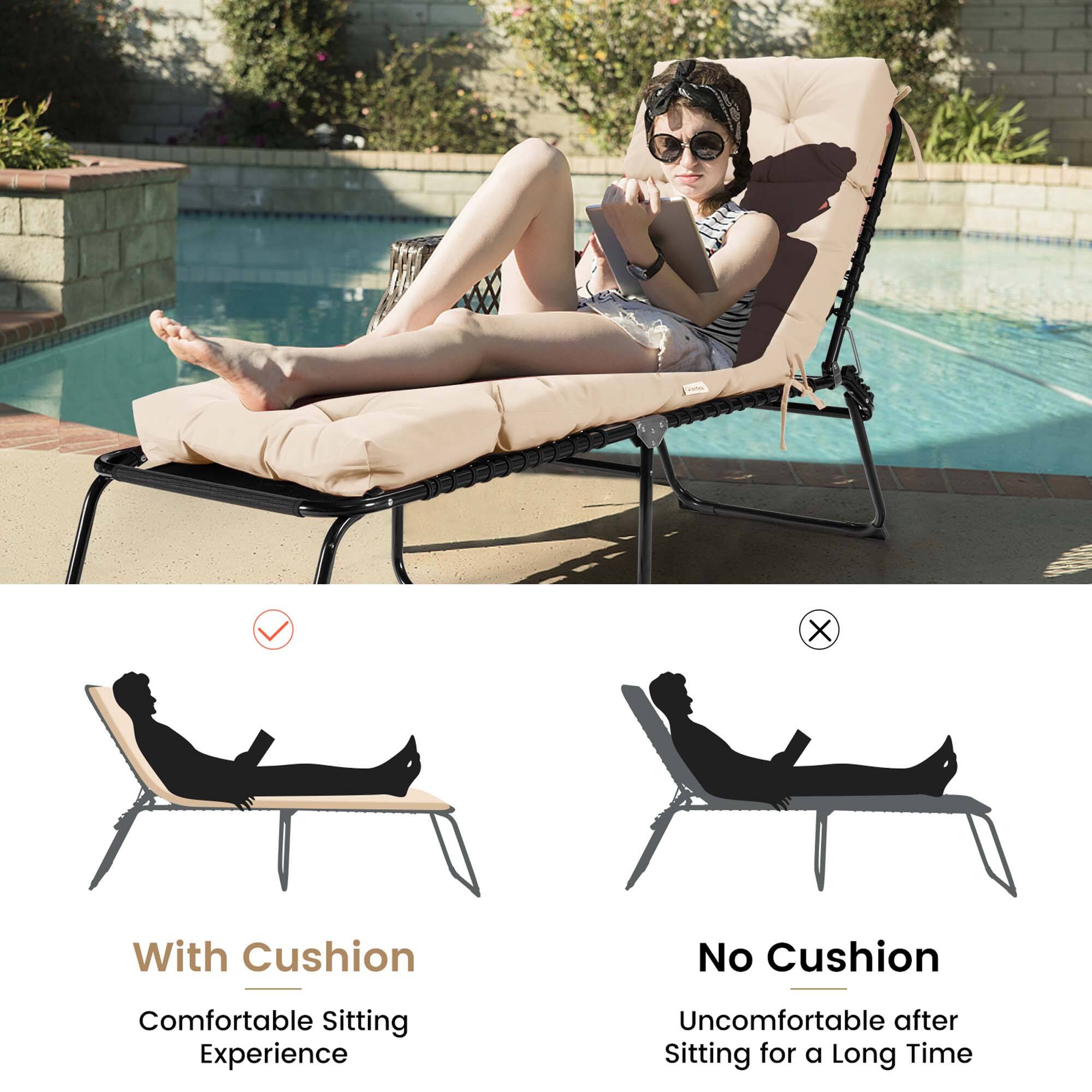With Cushion  
Comfortable Sitting Experience  

No Cushion  
Uncomfortable after Sitting for a Long Time