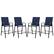 Front. Gymax - Gymax 4PCS Outdoor Bar Stools 29'' Fabric Bar Height Stools w/ Armrests & Footrest Navy - Navy.