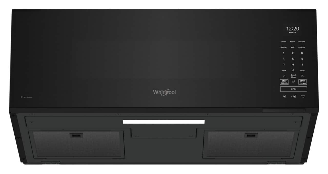 12:20 - ! Modes Foods Recents Defrost Mail Popcorn 1 2 3 4 5 6 7 8 9 Back 0 Timer Select Memo STOP CANCEL START 30 ... Whirlpool cool OPEN