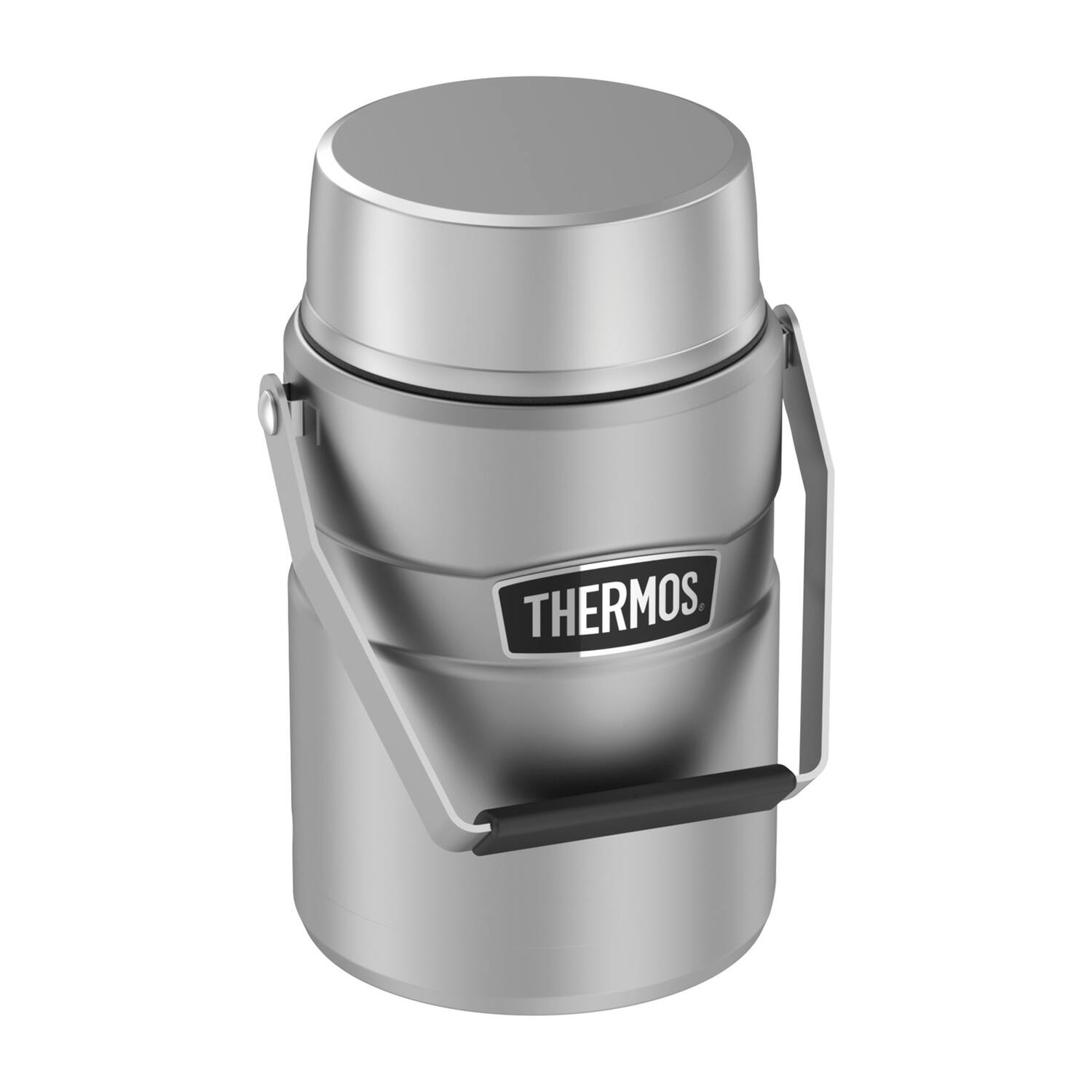 Alt View 2. Thermos - 47-Oz Stainless King Big Boss Double-Wall Stainless Steel Food Jar with 2 Inner Containers - Silver.