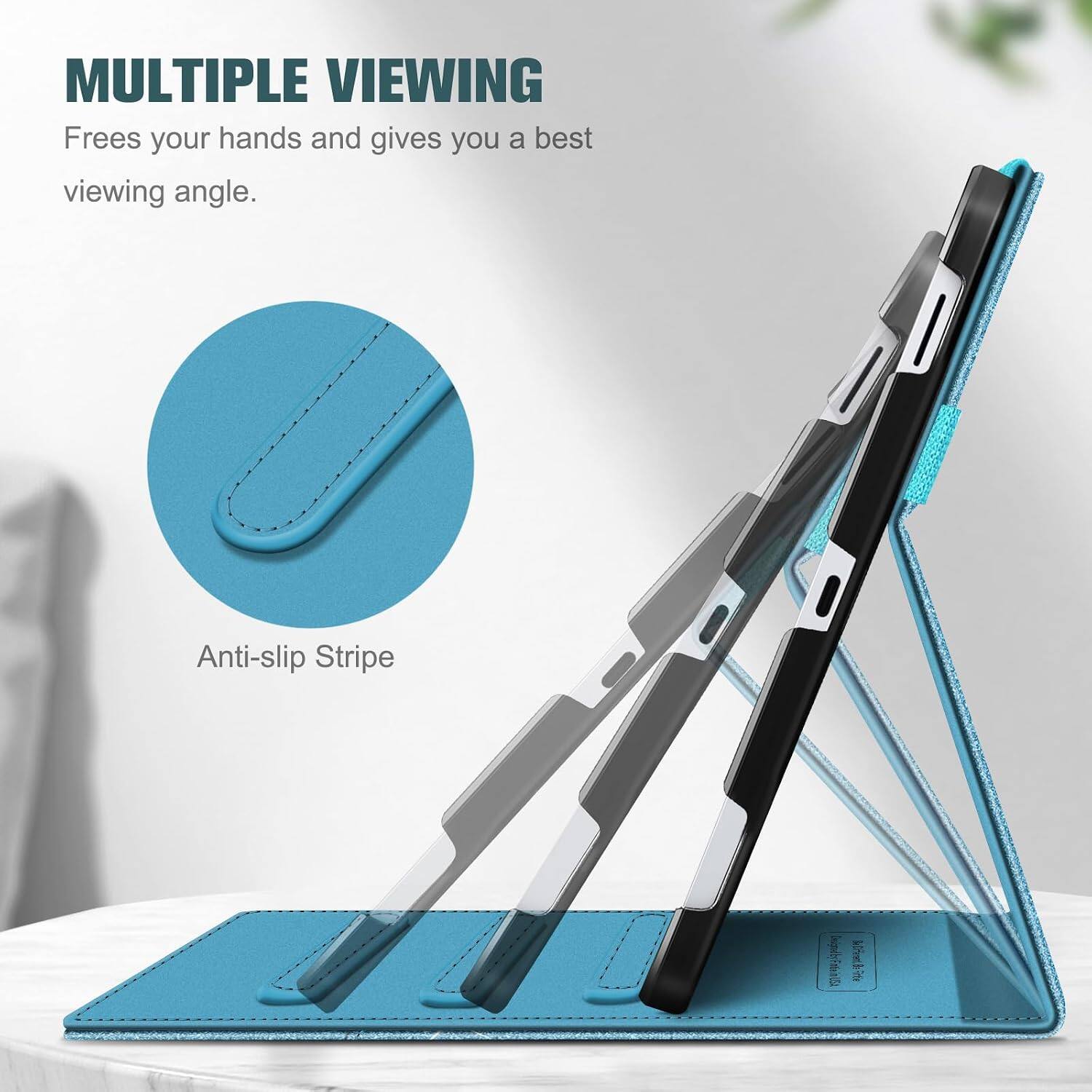 MULTIPLE VIEWING  
Frees your hands and gives you a best viewing angle.

Anti-slip Stripe