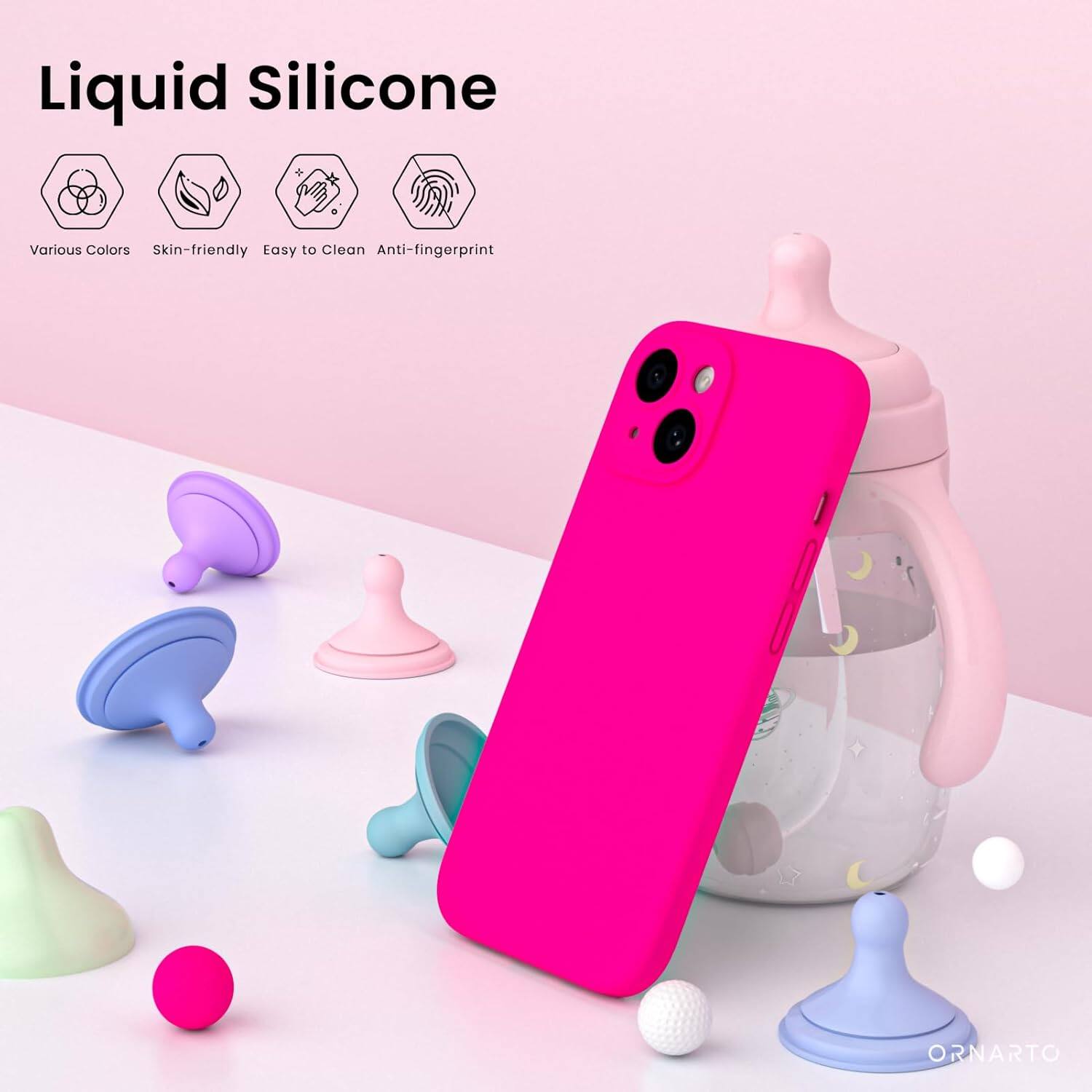Liquid Silicone, Various Colors, Skin-friendly, Easy to Clean, Anti-fingerprint, ORNARTO