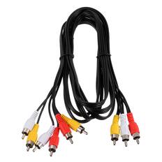 Front. Unique Bargains - AV Audio Video Splitter Cable, 3 RCA Male to 6 RCA Male, Composite Video Splitter Adapter Output Cables - Black.