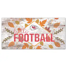 Fan Creations - Kansas City Chiefs 6'' x 12'' Hello Football Wall Art - White