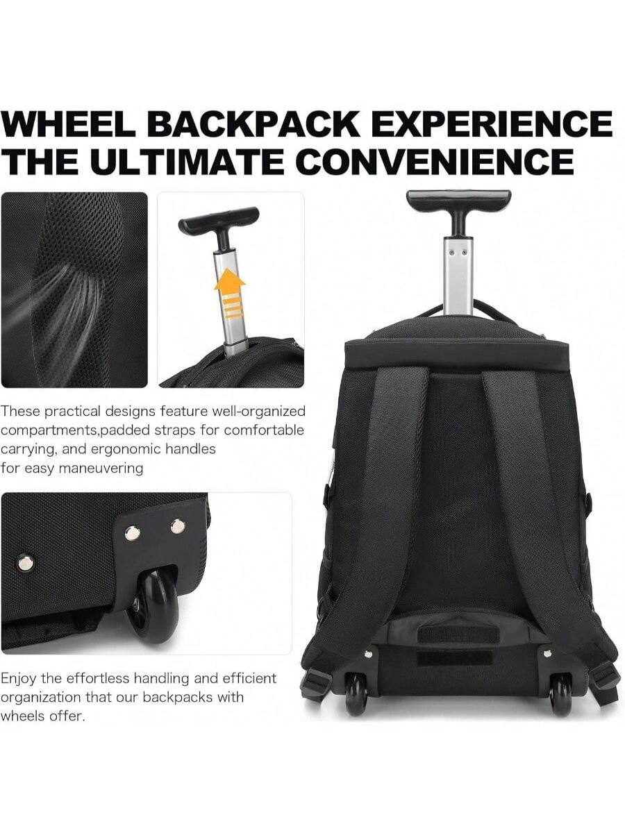 WHEEL BACKPACK EXPERIENCE THE ULTIMATE CONVENIENCE

These practical designs feature well-organized compartments, padded straps for comfortable carrying, and ergonomic handles for easy maneuvering.

Enjoy the effortless handling and efficient organization that our backpacks with wheels offer.