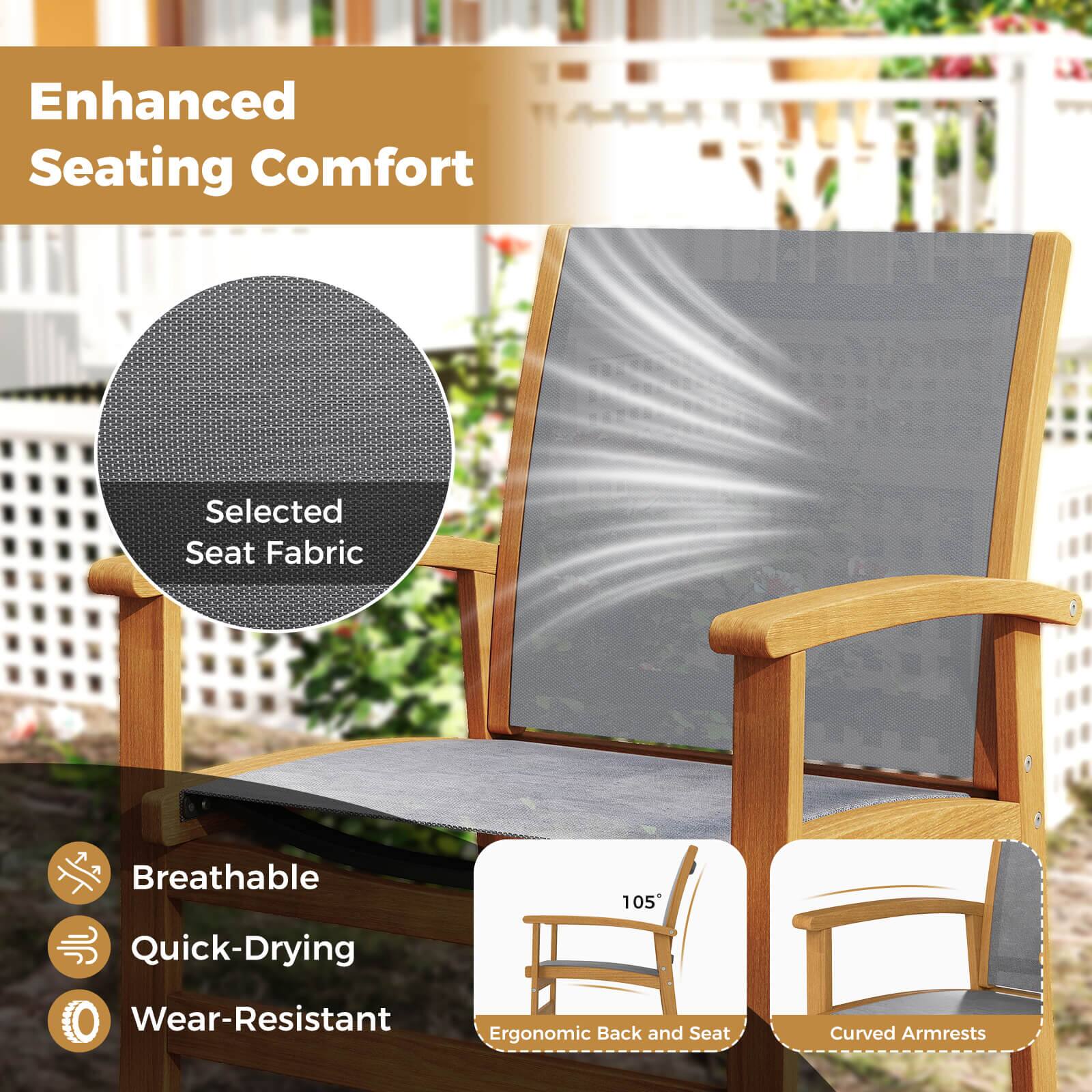 Enhanced Seating Comfort

Selected Seat Fabric
Breathable
Quick-Drying
Wear-Resistant
Ergonomic Back and Seat
Curved Armrests