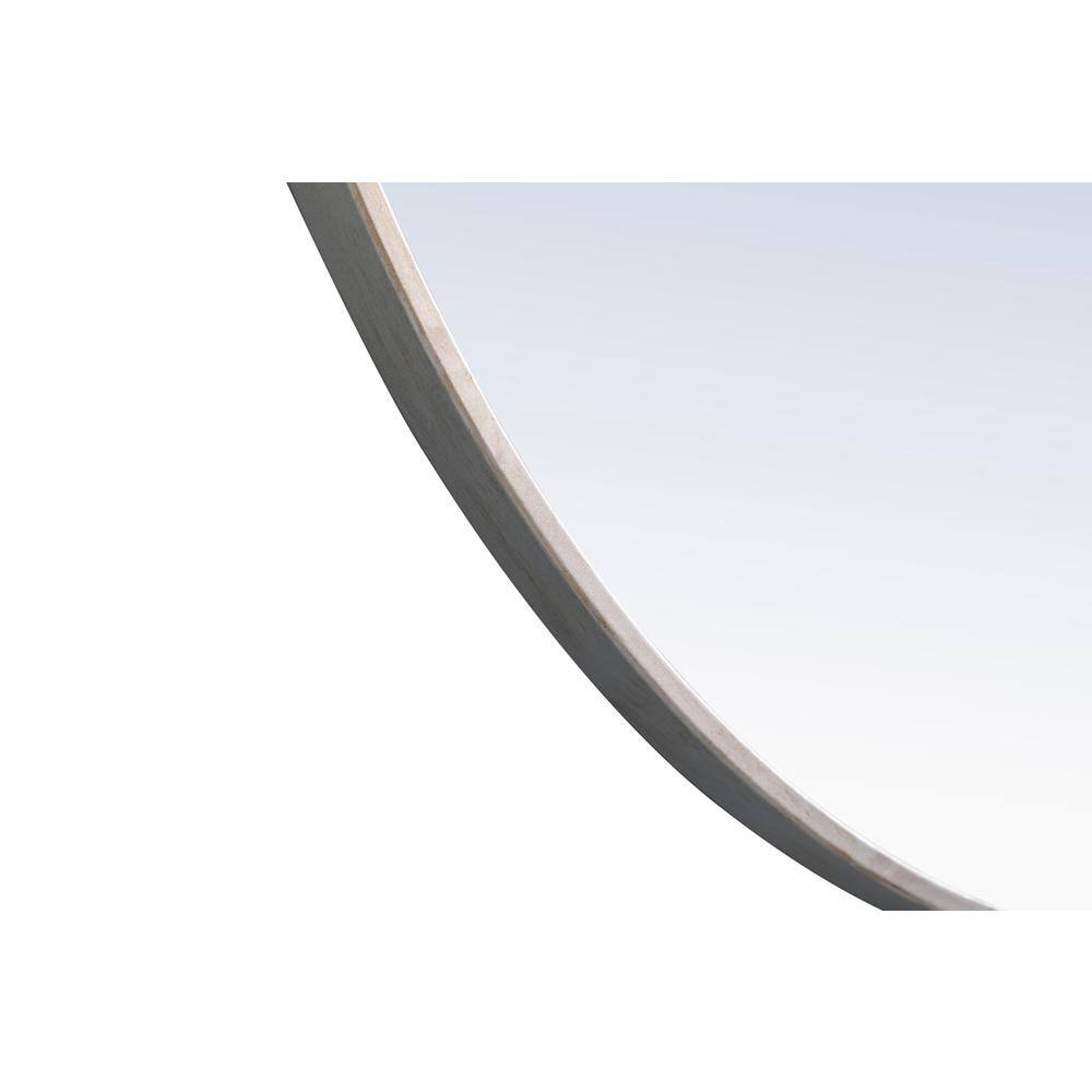 Alt View 1. Elegant Decor - Metal frame Round Mirror with decorative hook 24 inch Silver finish - Silver.