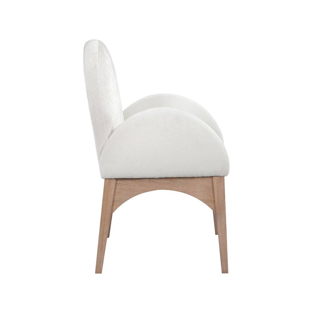 Alt View 2. Meridian Furniture - Waldorf Cream Chenille Fabric Dining Chair - Beige.